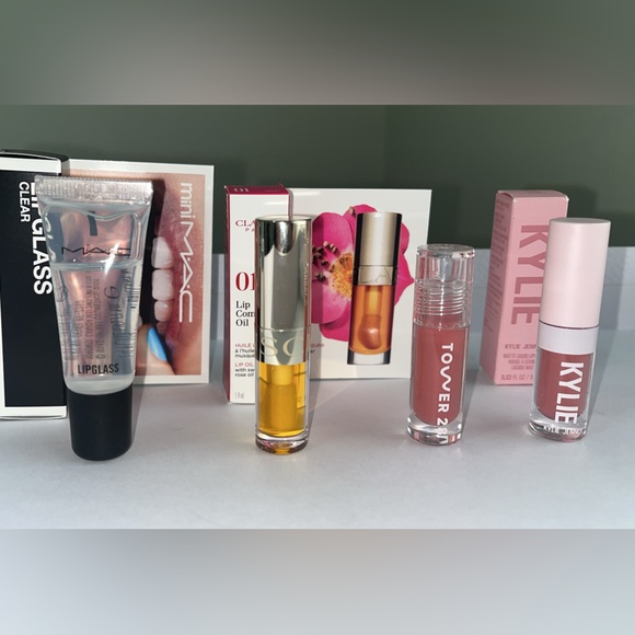 New, unused Clarins,Kylie,Tower,MAC Cosmetics Lip Gloss Mini set  Collection - Picture 1 of 4